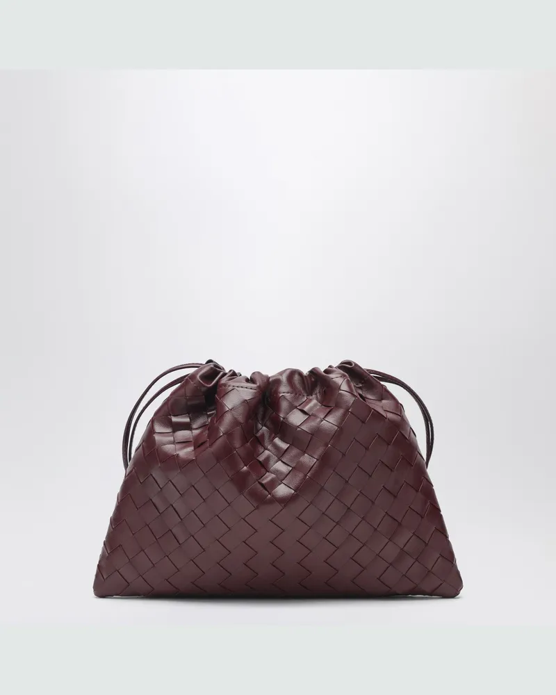 Bottega Veneta Mittlerer Dustbag aus Intrecciato-Leder in Barolo Burgundy
