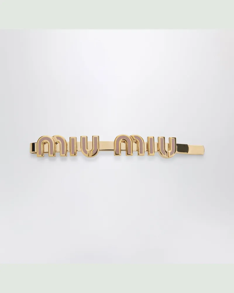 Miu Miu Orchideenclip aus emailliertem Messing Pink