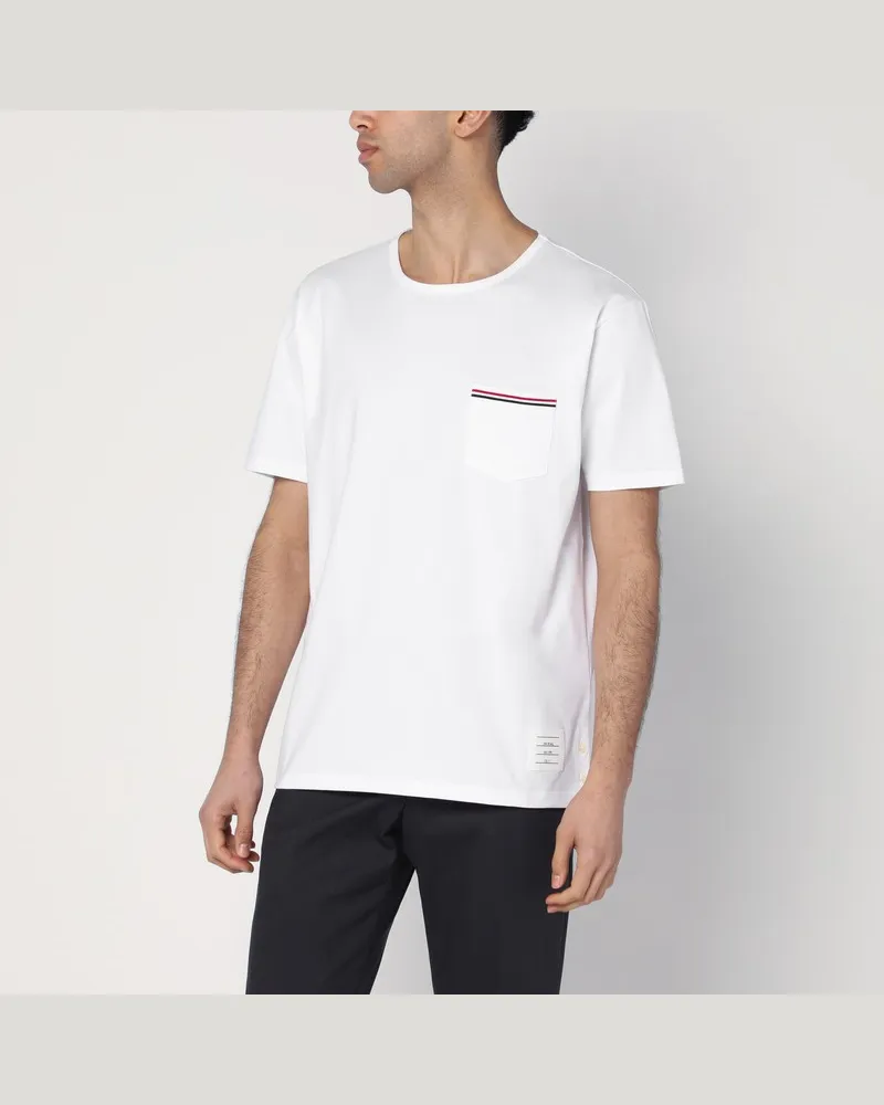 Thom Browne Weißes T-Shirt aus Baumwolle Weiß
