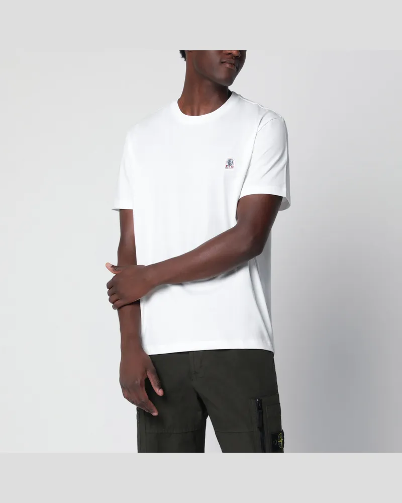 Parajumpers Weißes T-Shirt aus Baumwolle mit Logo-Patch White