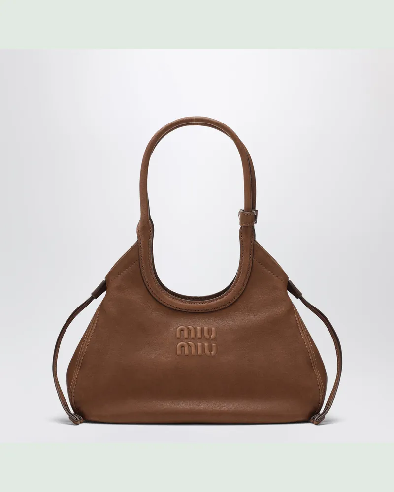 Miu Miu Eichenfarbene Ivy Shopping Bag aus Leder Brown