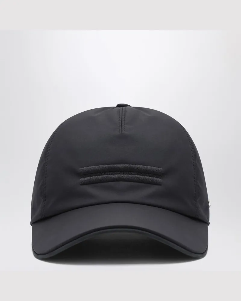 Ermenegildo Zegna Schwarze Baseballkappe aus technischem Stoff Blau