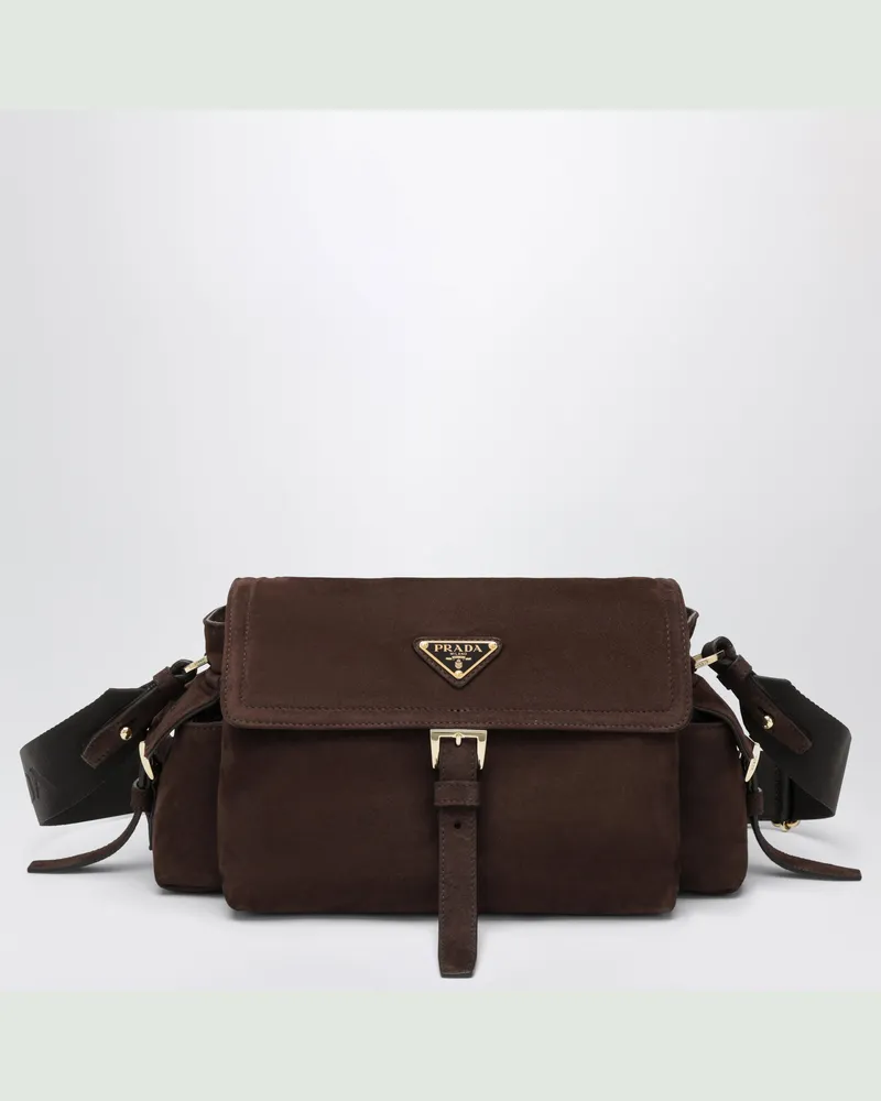 Prada Explore Medium Schultertasche in Moro Brown