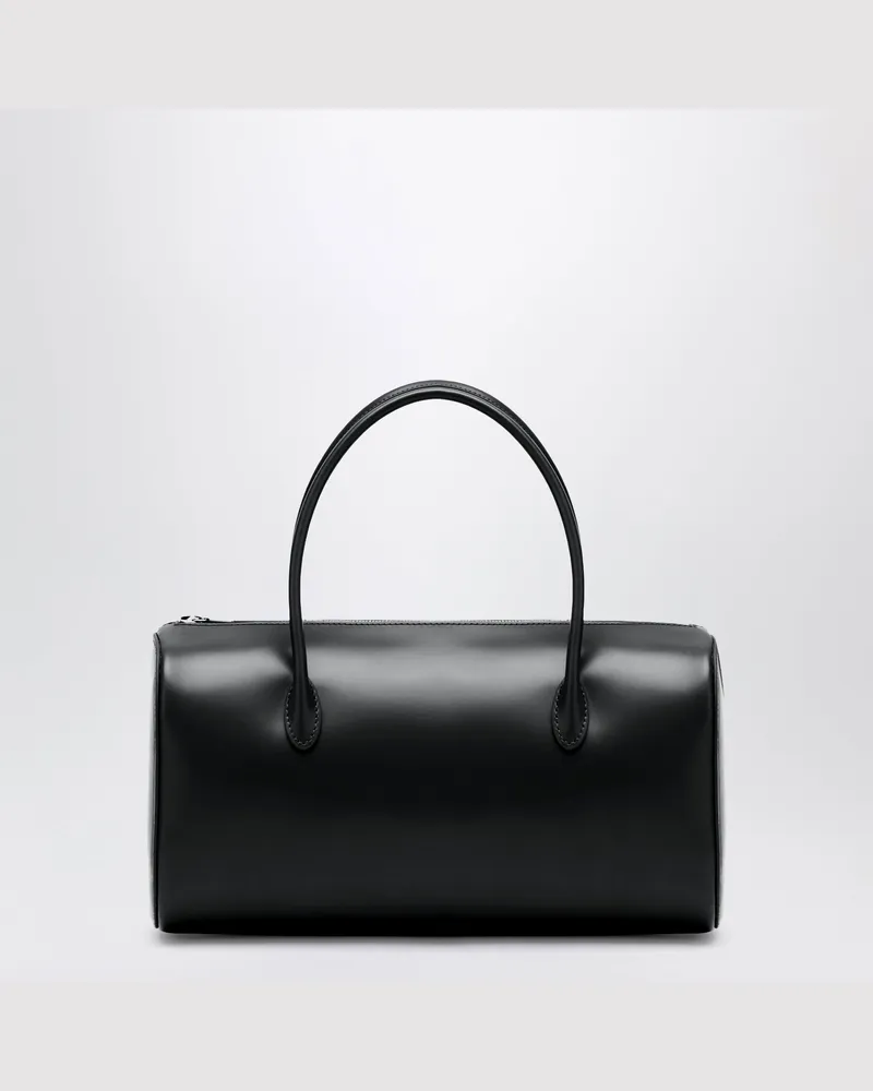 AURALEE Schwarze Mini-Boston-Tasche aus Rindsleder Black
