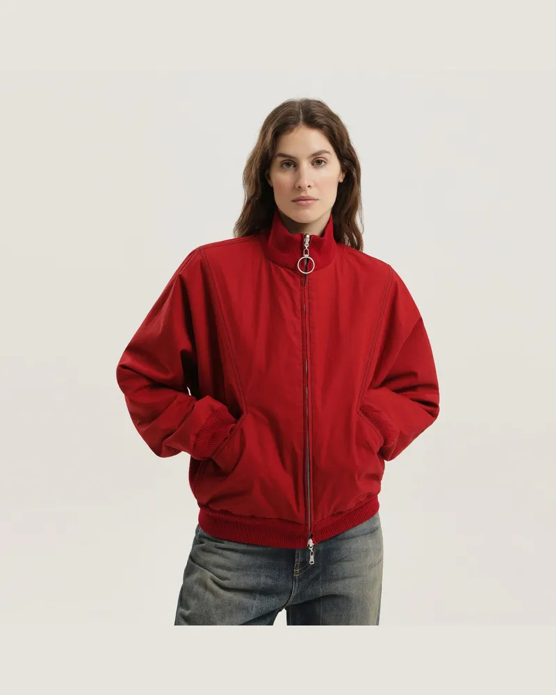 1989 STUDIO Rote und schwarze wendbare Jacke Red