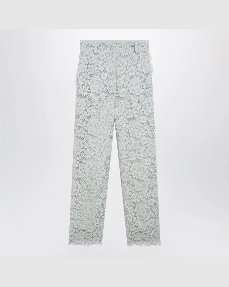 Dolce & Gabbana Eisblaue Spitzenhose Grey