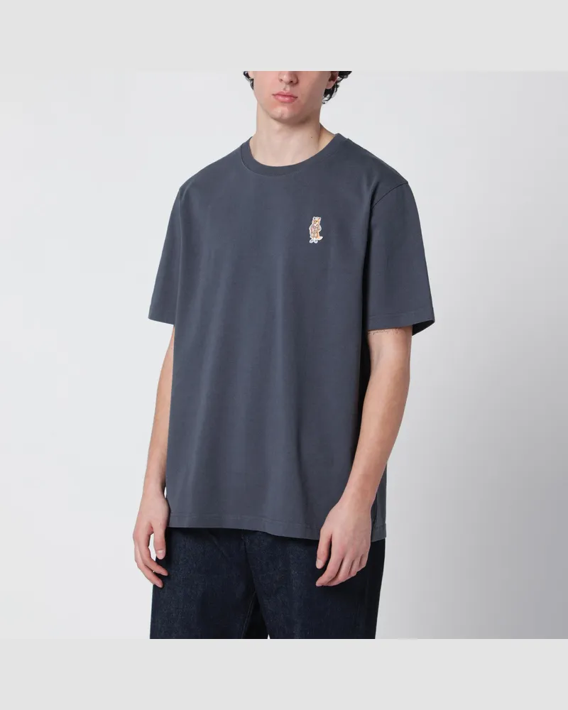 Kitsuné Blaues Dressed Fox T-Shirt Comfort-Fit Blue
