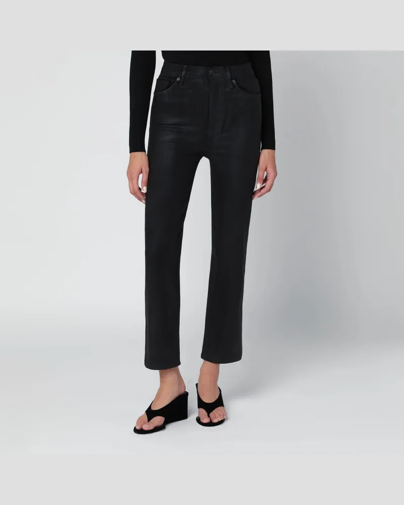Frame Denim Schwarze Le Sleek Straight Hose 