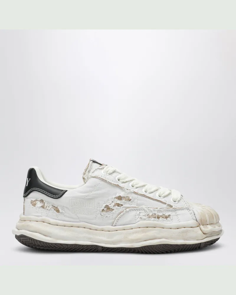 MIHARAYASUHIRO Blakey Sneaker aus weißem Canvas im Used-Look White