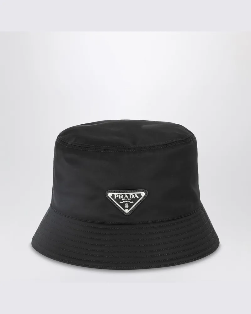 Prada Schwarzer Re-Nylon-Fischerhut Schwarz