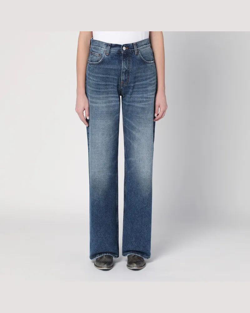 Haikure Blaue ausgewaschene Jeans Korea Blau