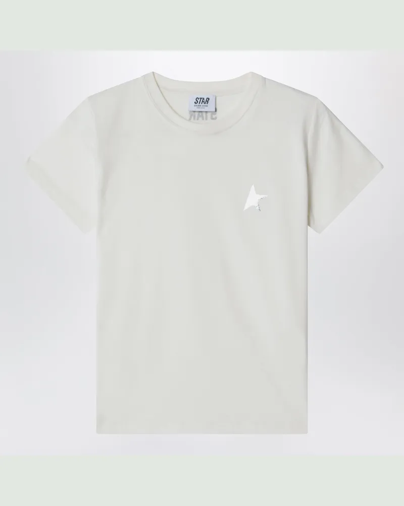 Golden Goose Weißes Star-T-Shirt aus Baumwolle White