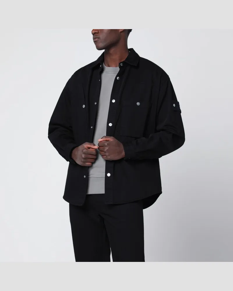 Stone Island Schwarzes Jeanshemd Schwarz