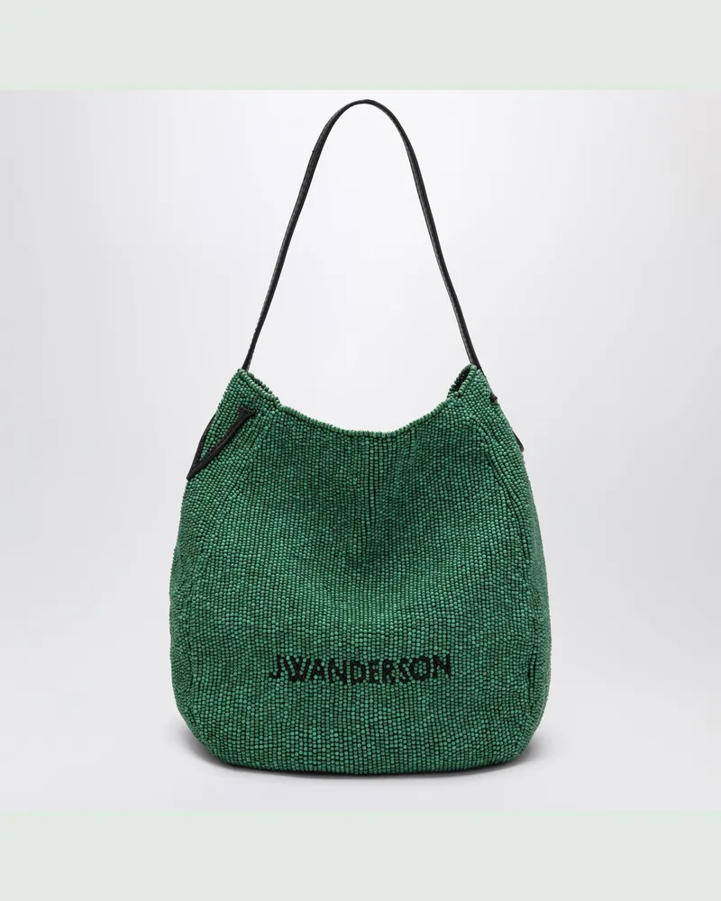 J.W.Anderson Kleine Bulb Tasche mit grünen Perlen Green