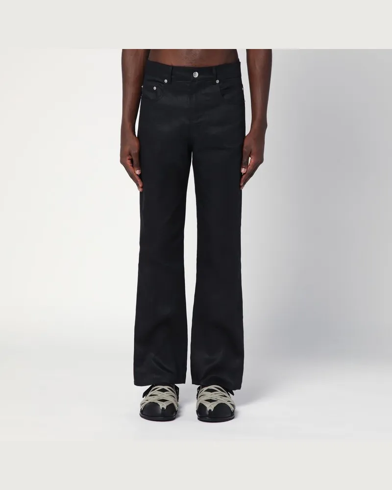 Rick Owens Headon schwarze Hose aus Leinen-Twill Schwarz