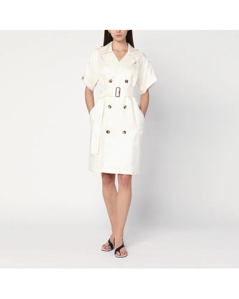 Burberry Elfenbeinfarbenes Trenchkleid aus Viskose 