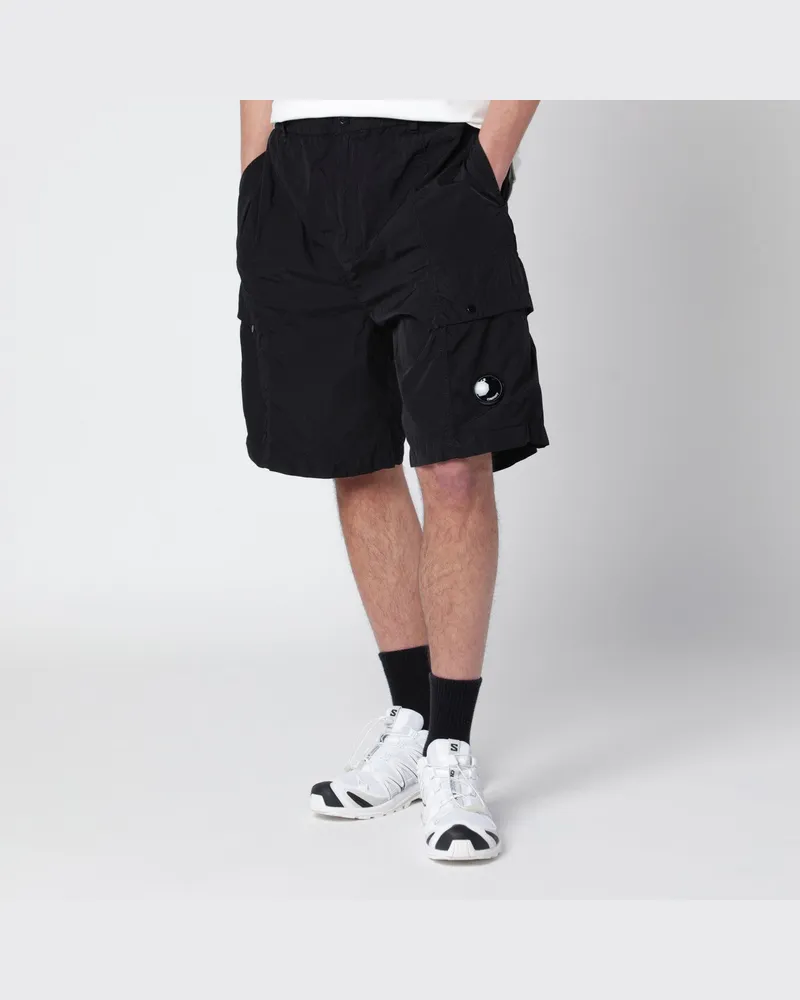 C.P. Company Schwarze Cargo-Shorts aus technischem Material Black