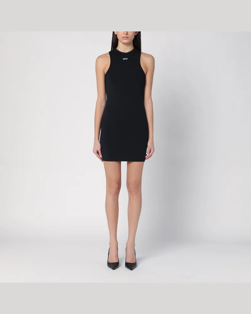 OFF-WHITE Schwarzes Minikleid mit Logo Schwarz