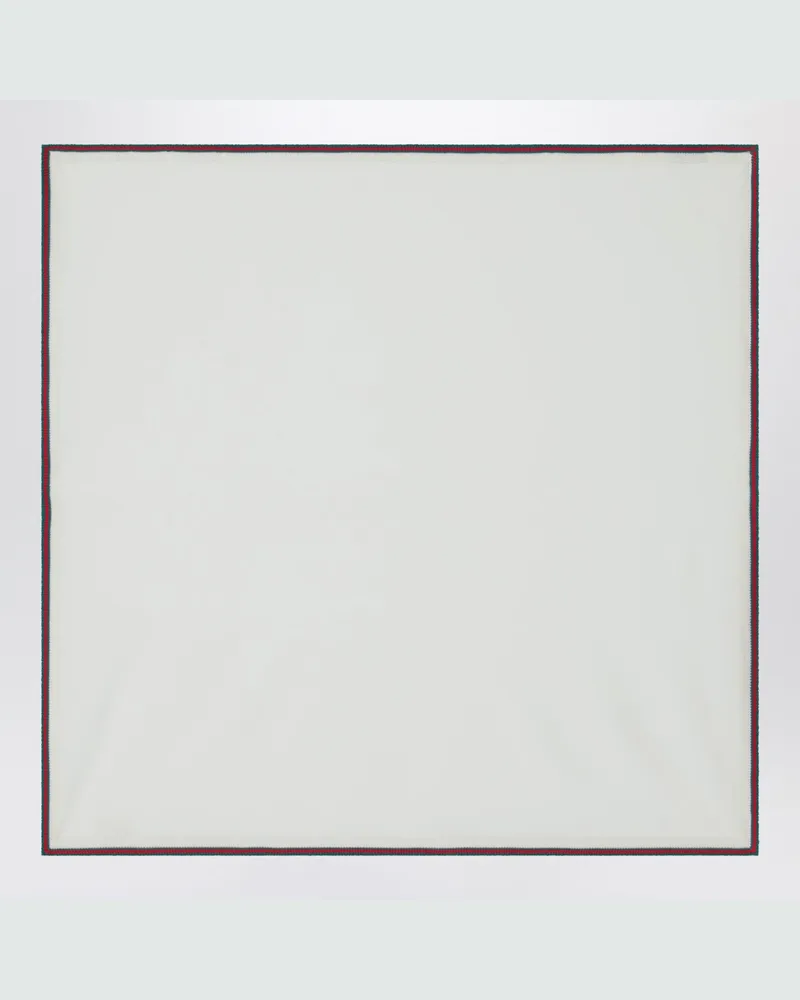 Gucci Weiße Wolldecke mit Webband White