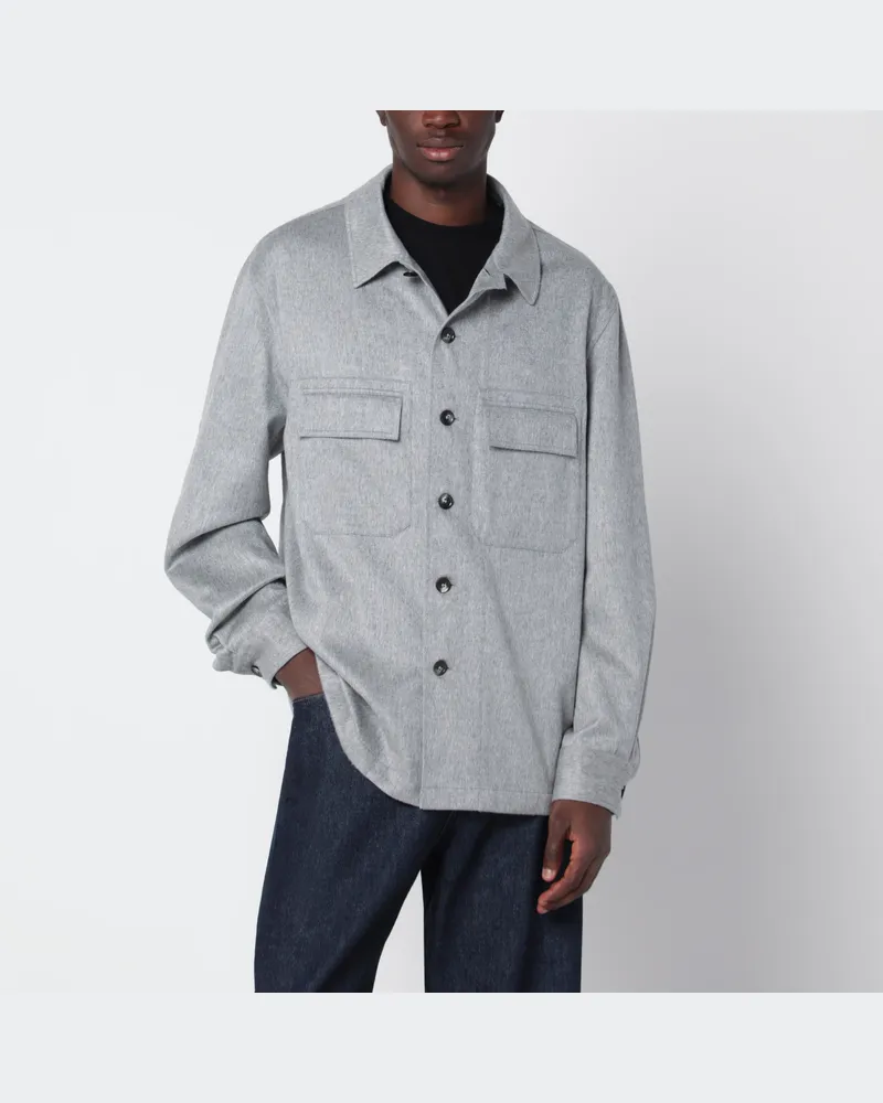 Ermenegildo Zegna Grau melierte Hemdjacke aus Kaschmir Grey