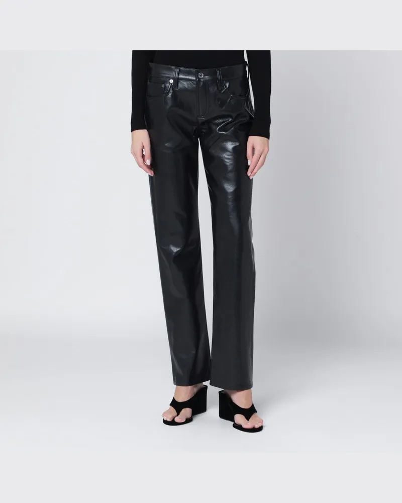 AGOLDE Schwarze Kunstlederhose Schwarz