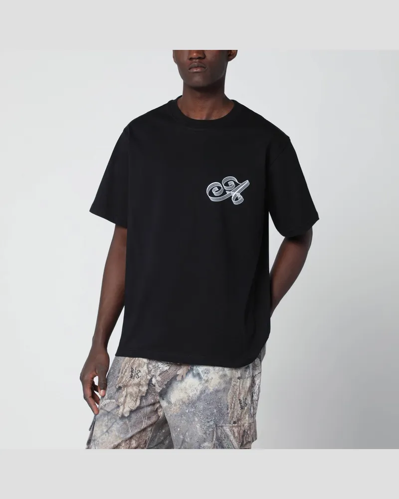 AWAKE NY Schwarzes T-Shirt aus Baumwolle mit Logo Black