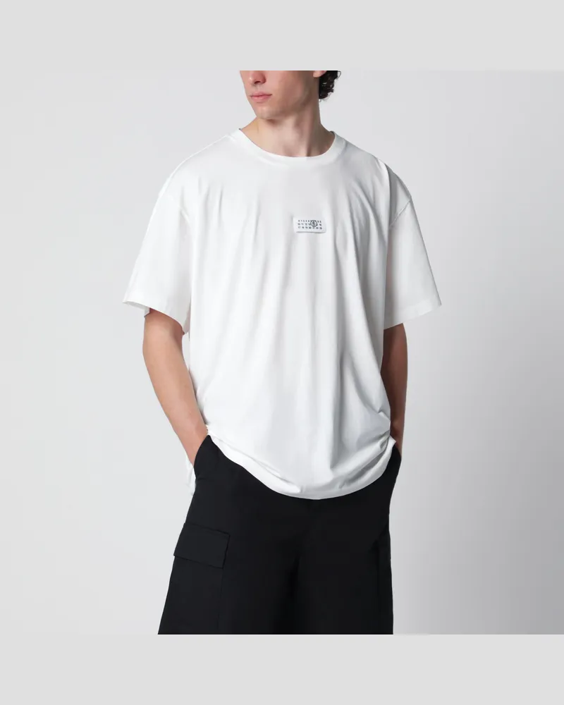 Maison Margiela Weißes Baumwoll-T-Shirt mit Numeric-Logo White