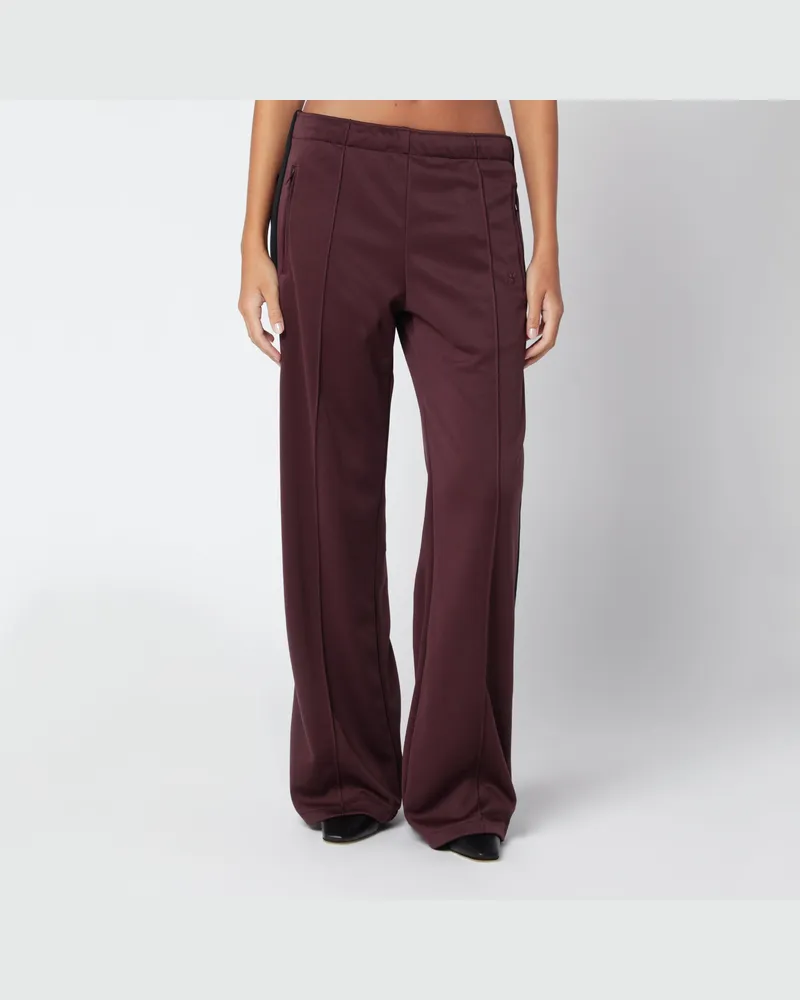 Courrèges Zweifarbige Jogginghose in Dunkelrot/Schwarz Burgundy
