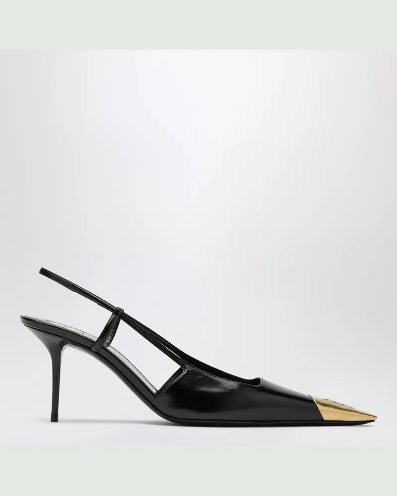 Saint Laurent Slingback-Pumps Jeanne aus Glattleder in Schwarz Black
