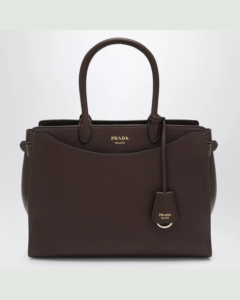 Prada Große  Prelude Handtasche aus Leder in Radica Brown
