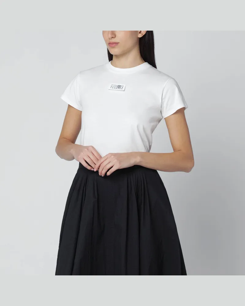 Maison Margiela Weißes T-Shirt mit Numeric-Signature-Patch White