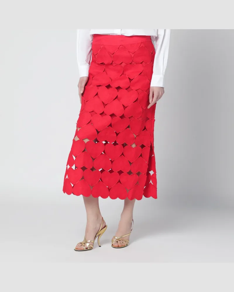 FARM Rio Roter Hearts-Rock aus Leinen 