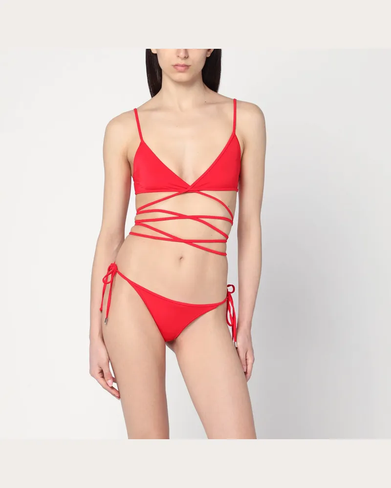 ATTICO Zweiteiliges rotes Triangel-Bikini Red
