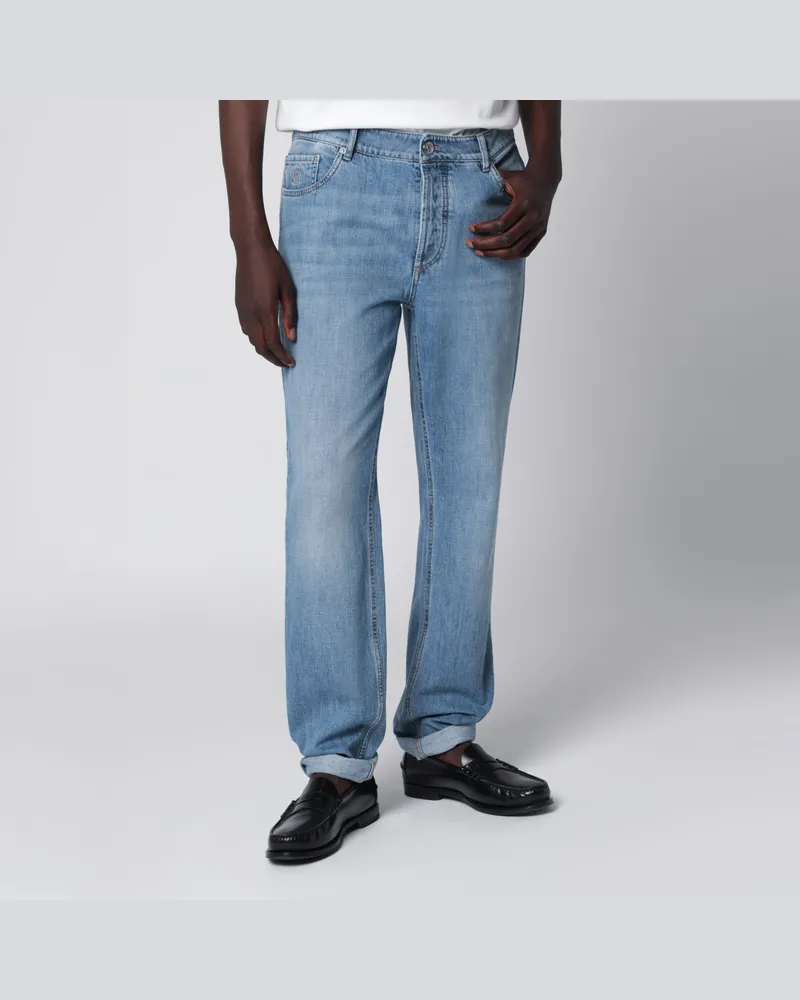 Brunello Cucinelli Five-Pocket-Jeans Traditional Fit aus hellem Denim Light