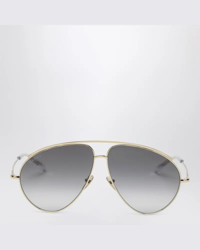 Gucci Goldene Aviator-Sonnenbrille aus Metall Metallisch