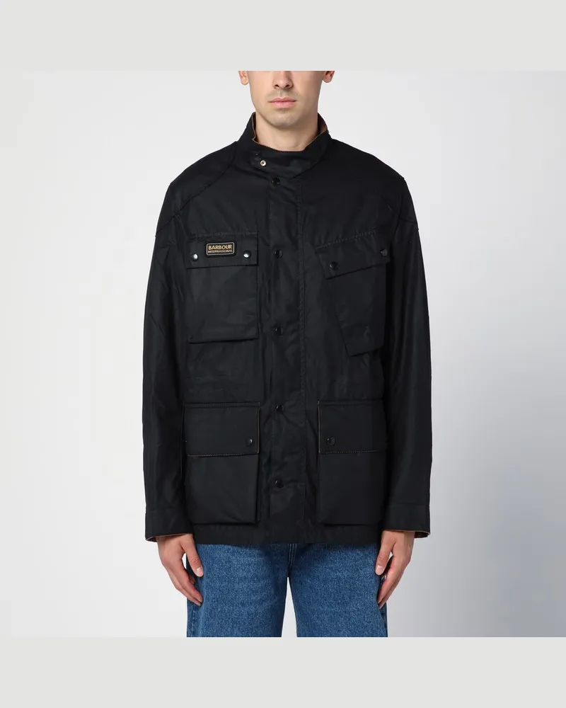 Barbour Schwarze gewachste Jacke International Schwarz