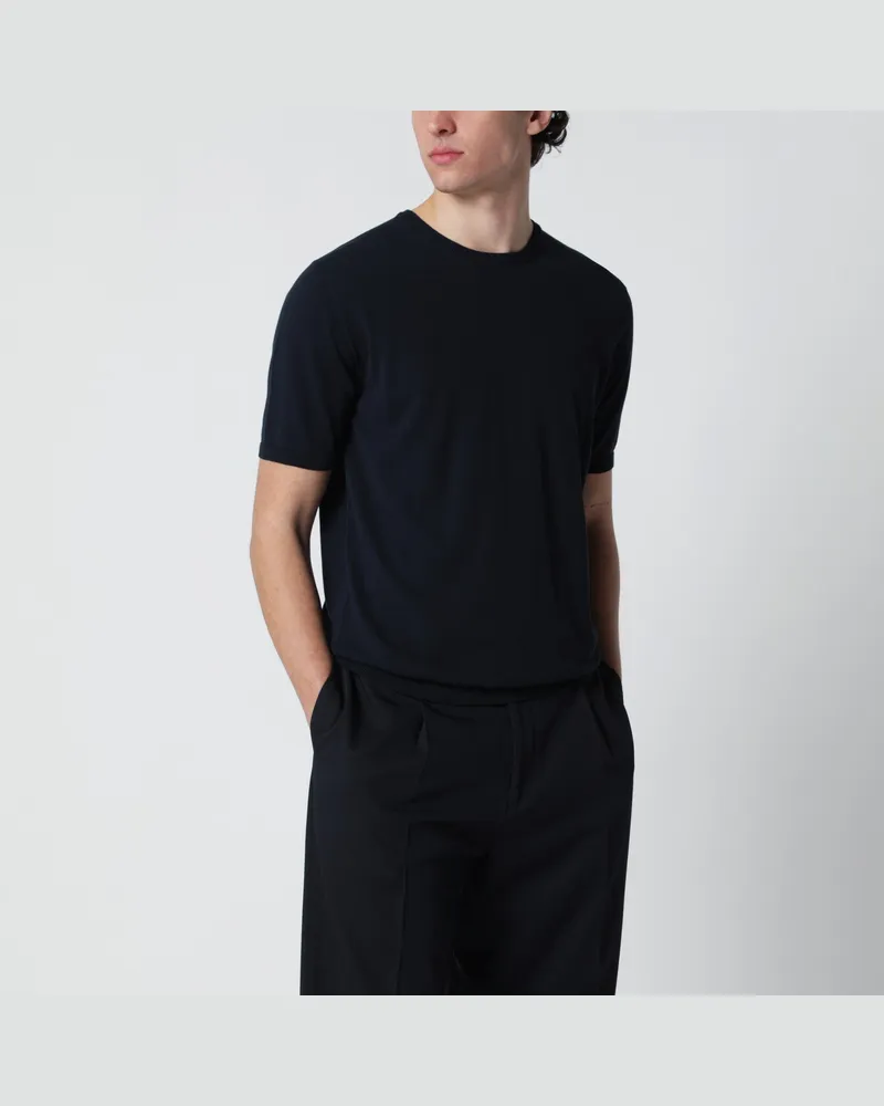 Roberto Collina Navyblauer Baumwollpullover Blue