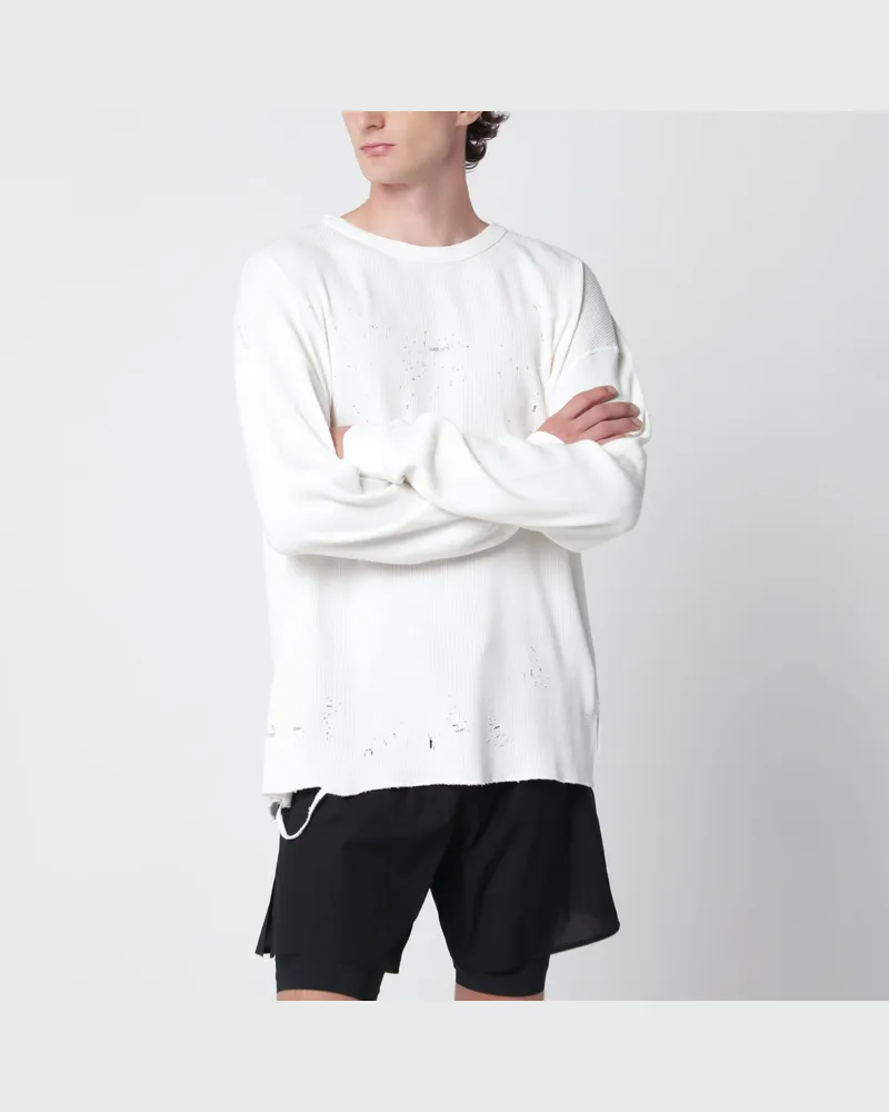 Satisfy Off White MothTech Waffle long-sleeve T-shirt White