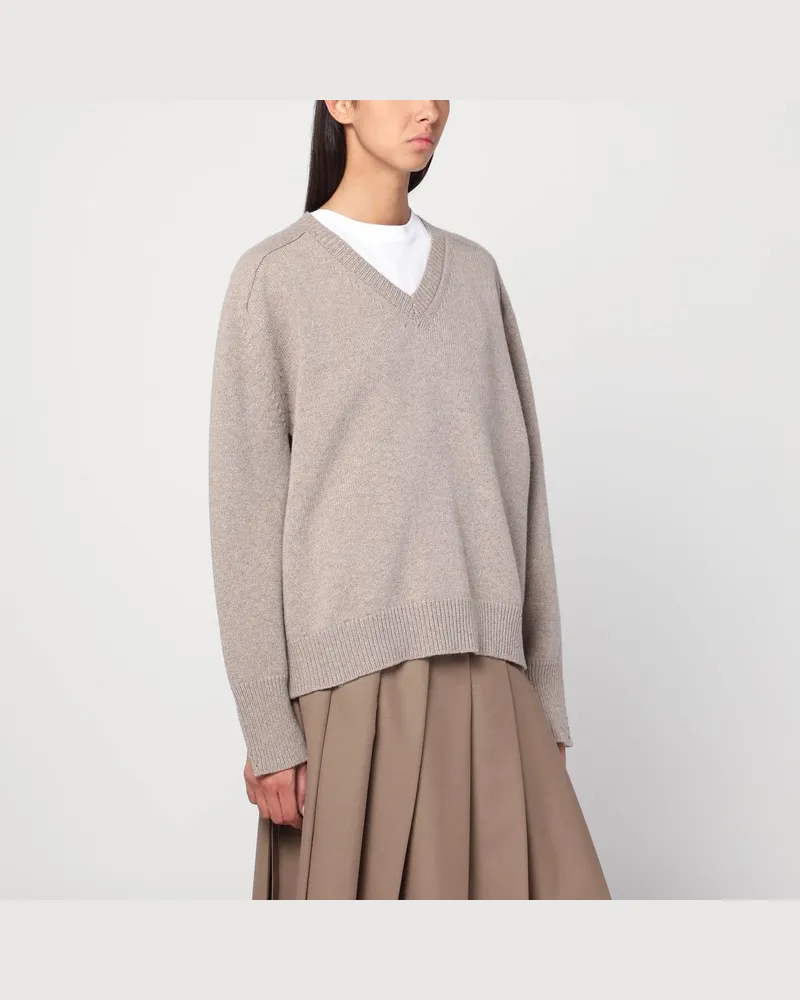Róhe Pullover in Taupe mélange aus Kaschmirmischung Beige