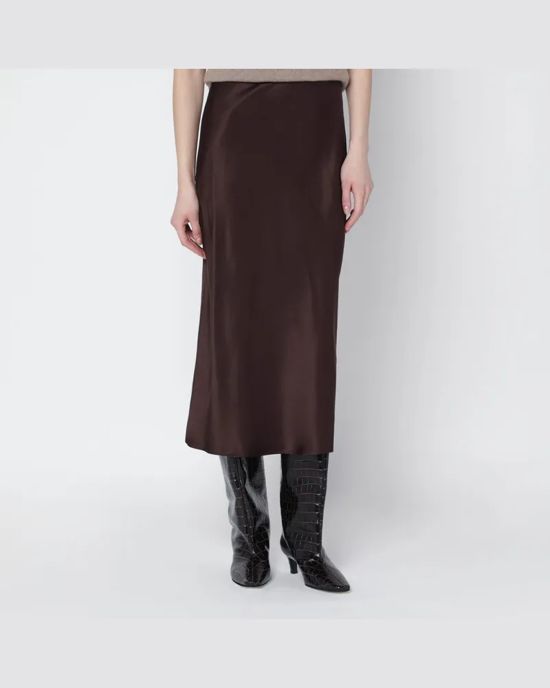 Anine Bing Brauner Bar-Midirock aus Seide Brown