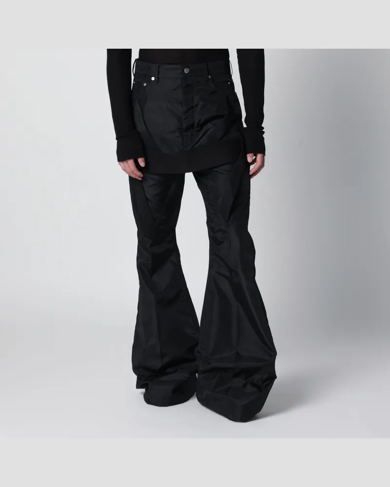 Rick Owens Schwarze Megastrapped Bolans Jeans Aus Nylon-Canvas Black