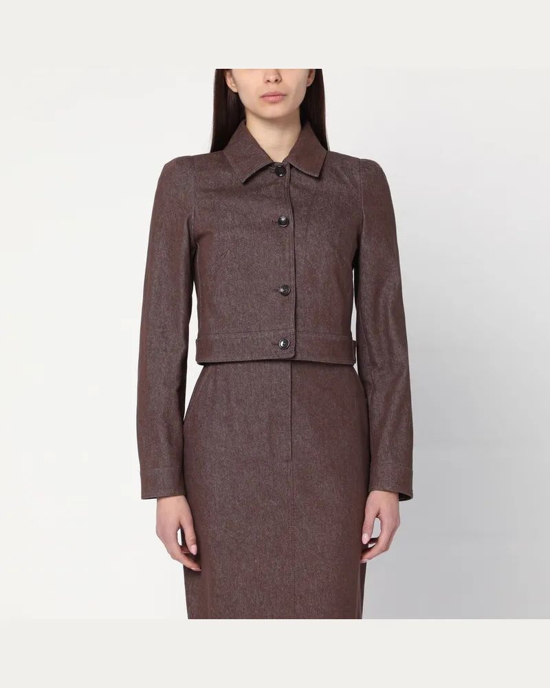 Max Mara Kurze braune Jacke in Denim-Optik Braun