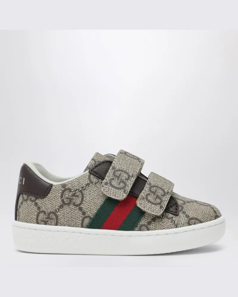 Gucci Ace-Sneaker aus GG Supreme Stoff in Beige/Ebenholz Beige