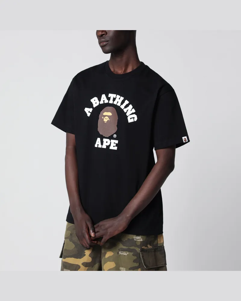BAPE Schwarzes T-Shirt mit Logo-Print Black