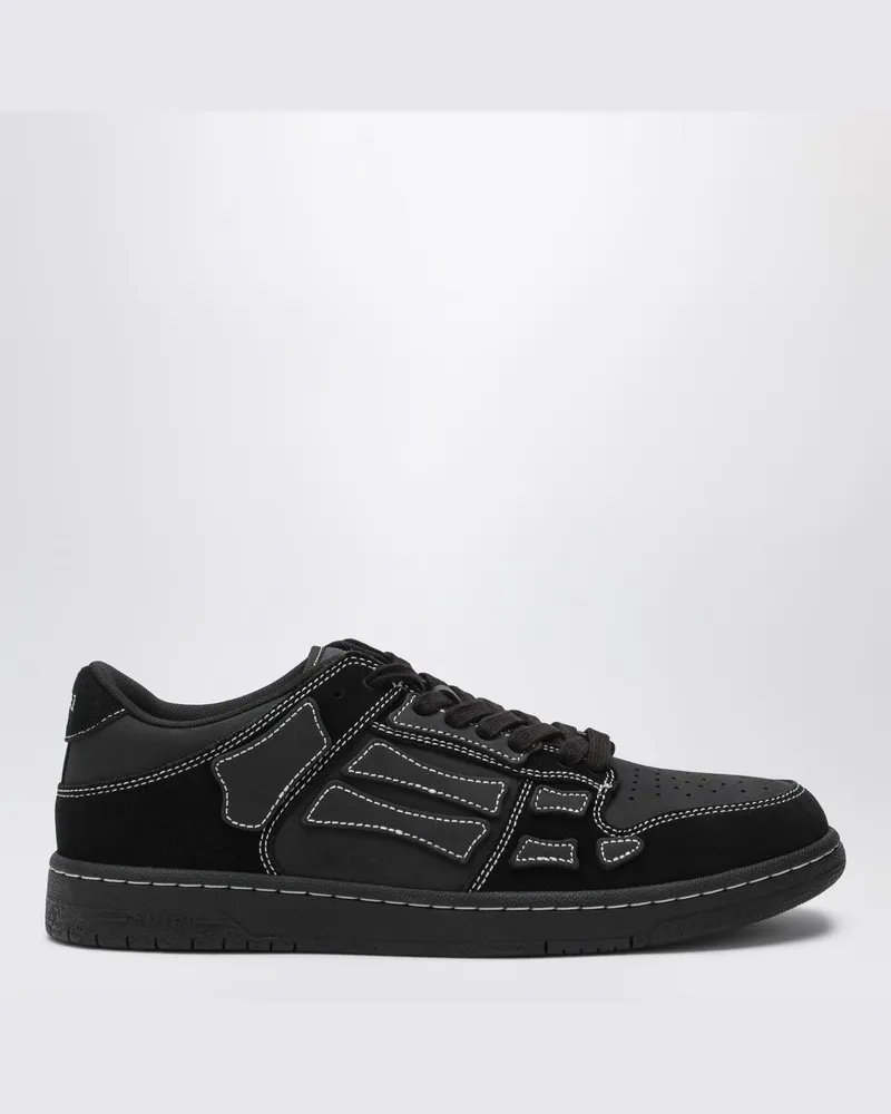 Amiri Sneaker Skel Top Low schwarz aus Leder und Wildleder Schwarz