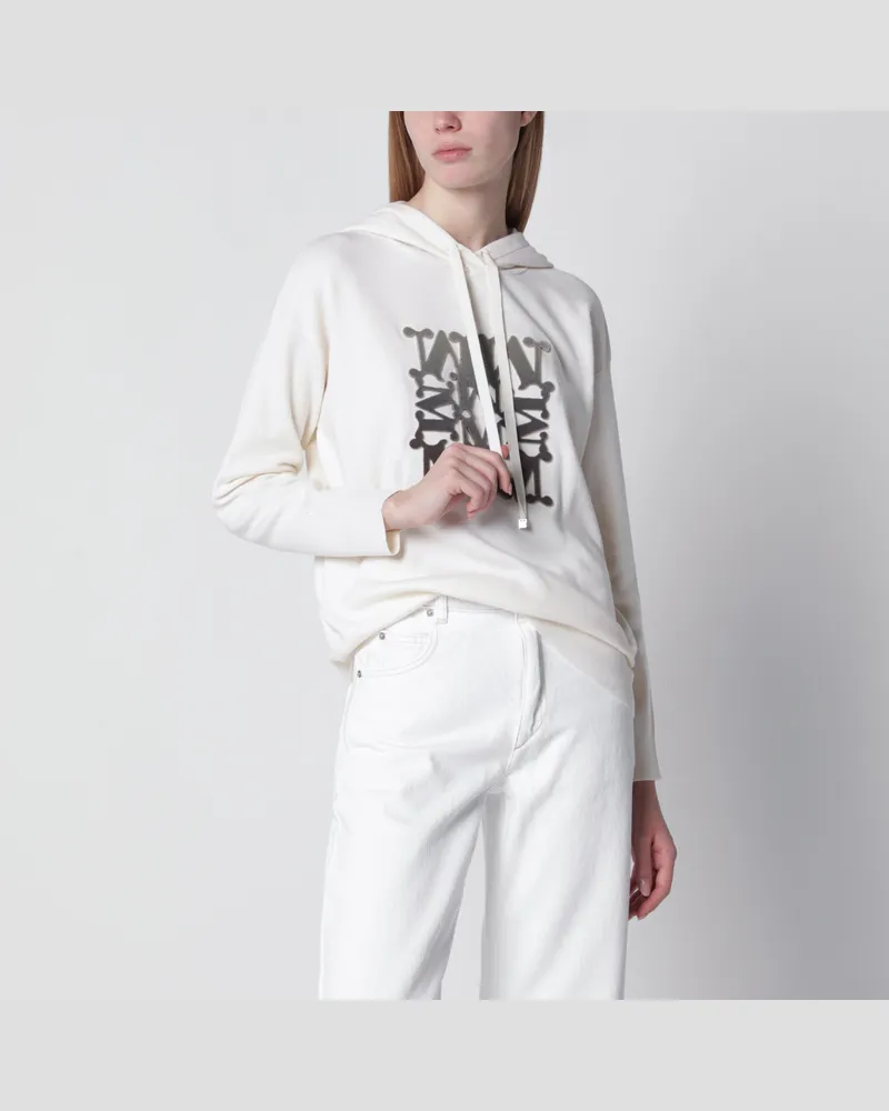 Max Mara Kapuzenpullover Taddeo aus Schurwolle in Weiß White