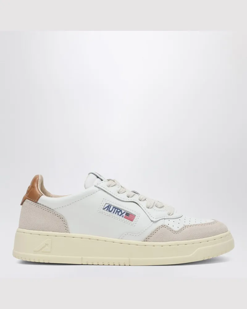 AUTRY Medalist Sneakers aus weißem/braunem Leder und Wildleder Weiß