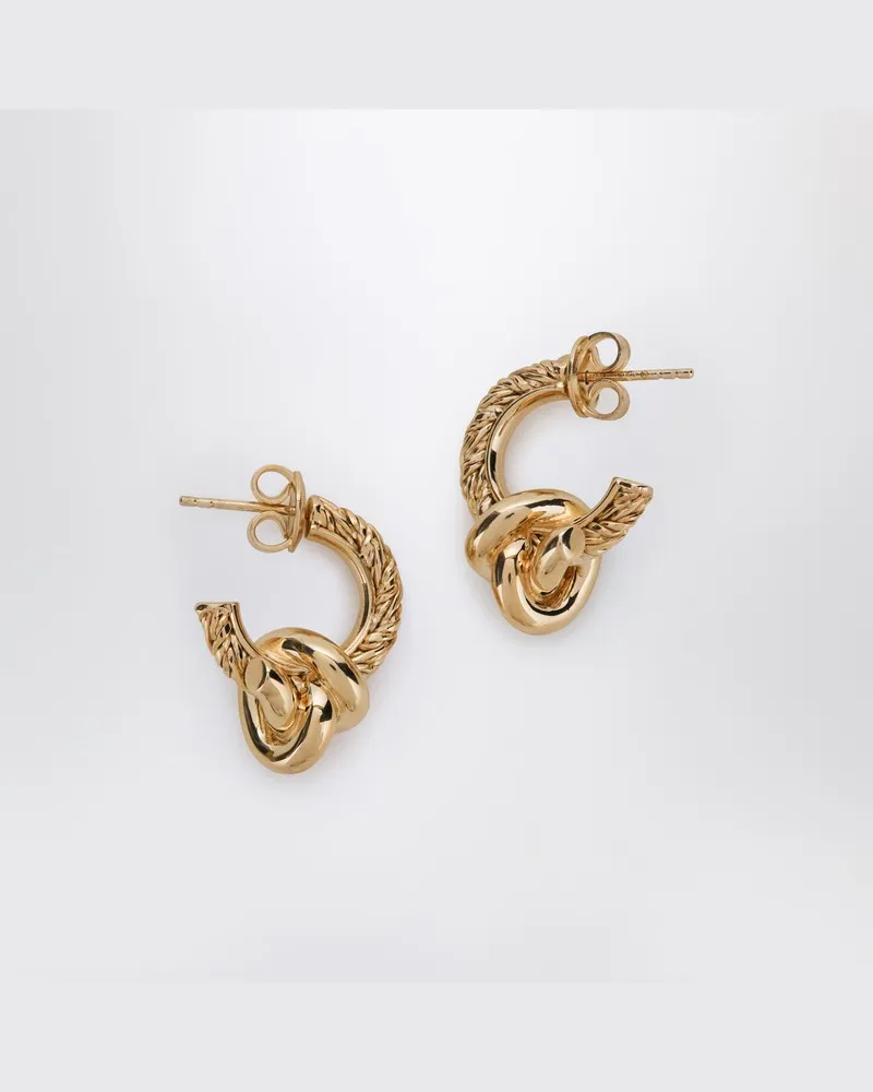 Bottega Veneta Goldene Knot Ohrringe Metallisch
