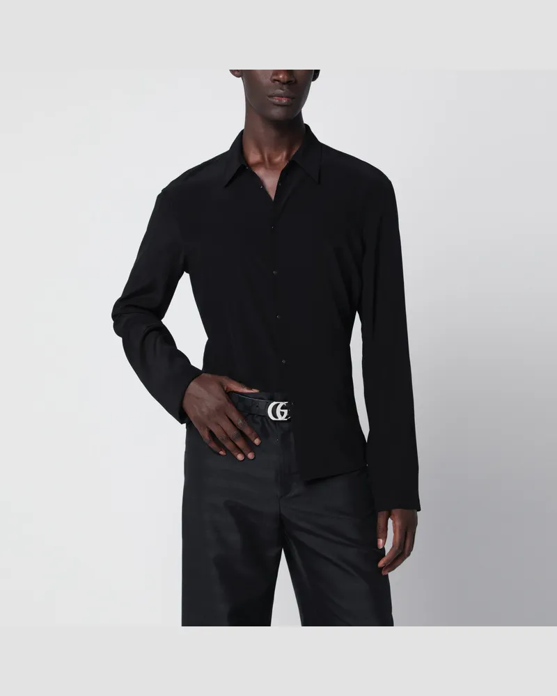 Gucci Schwarzes Hemd aus Crêpe de Chine aus Seide Black