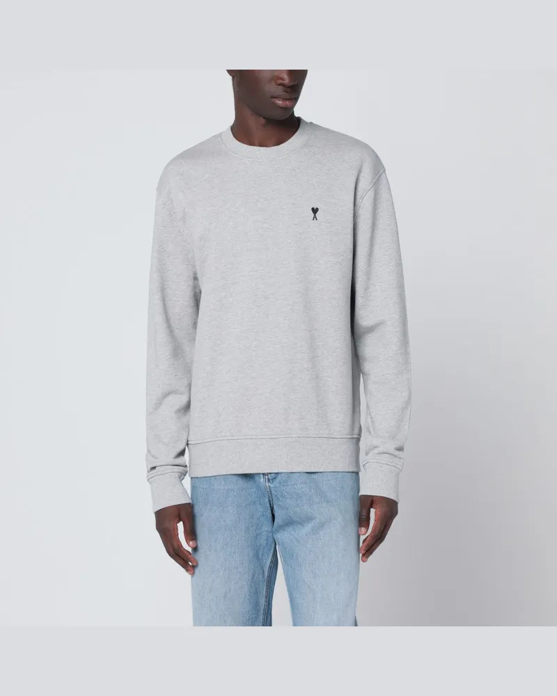 AMI Paris Graues Ami De Coeur Sweatshirt Hellblau